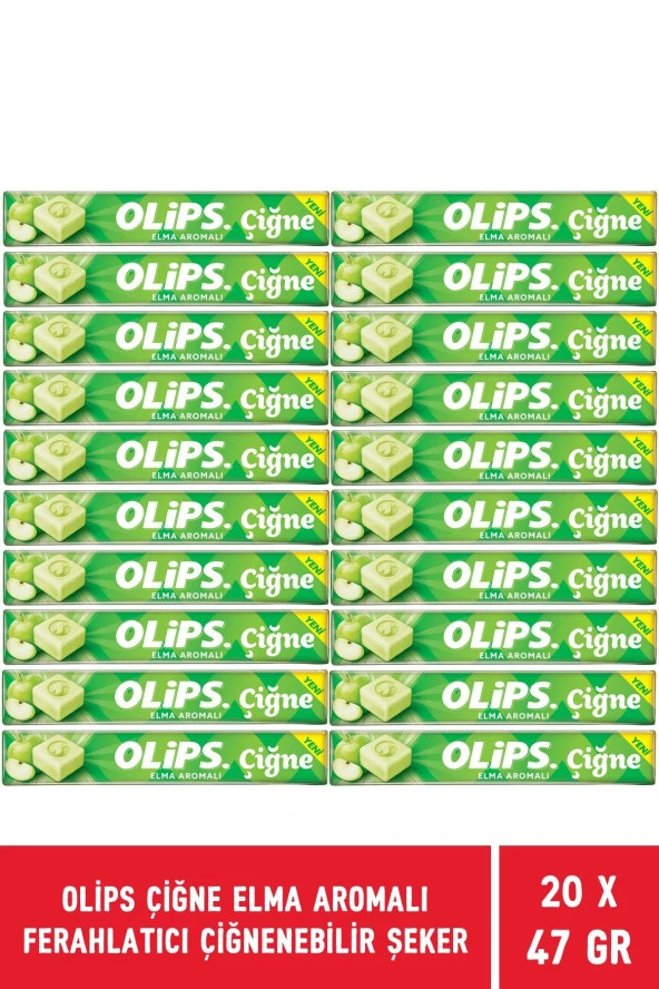 Olips Çiğne Elma Aromalı Ferahlatıcı Çiğnenebilir Şeker 47 gr - 20 Adet