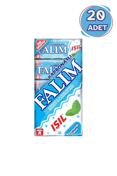 5'li Paket Işıl Karbonat Ve Nane Aromalı Şekersiz Sakız 20 Adet