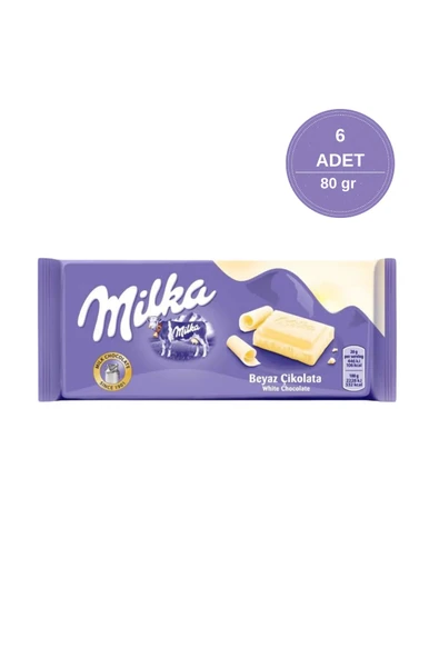 Milka Beyaz Çikolata 80gr - 6 adet