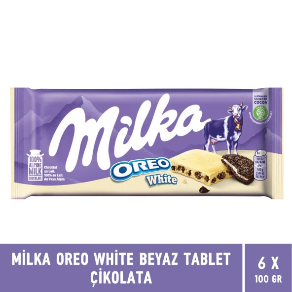 Milka Oreo White Beyaz Tablet Çikolata 100 gr - 6 Adet - 2