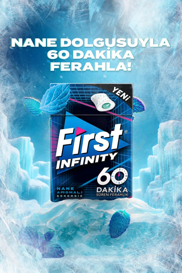 First Infinity 60 Dakika Nane Aromalı Şekersiz Draje Sakız - 12 Adet