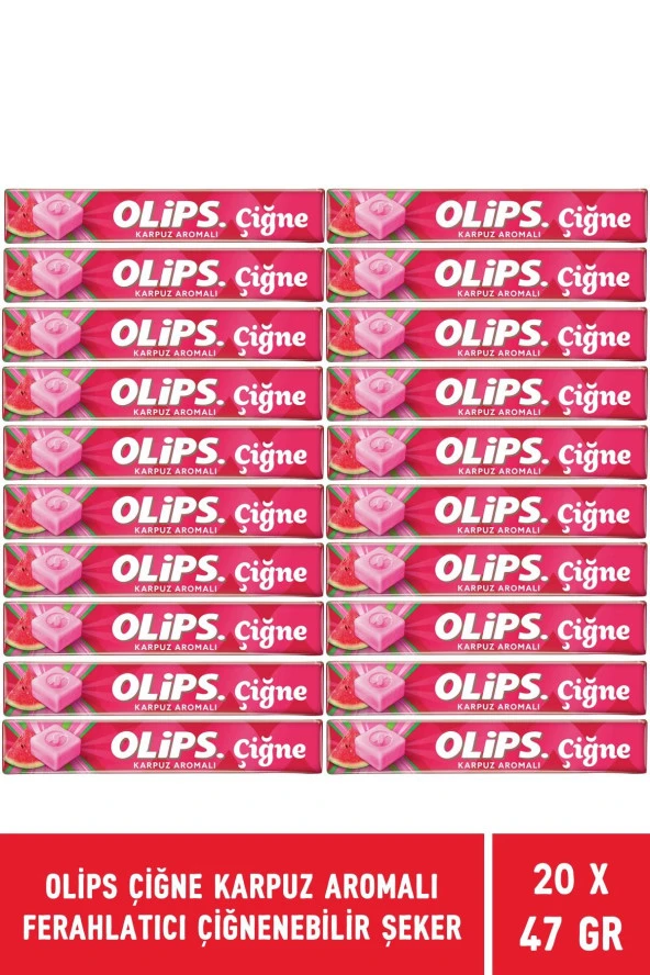 Olips Çiğne Karpuz Aromalı Ferahlatıcı Çiğnenebilir Şeker 47 gr - 20 Adet