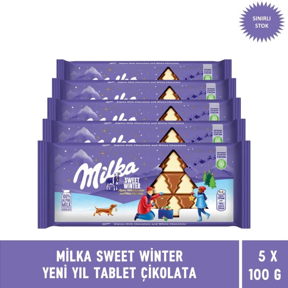 Milka Sweet Winter Yılbaşı Tablet Çikolata 100 gr - 5 Adet ürün görseli