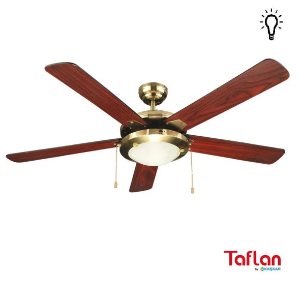Kaşkar-Taflan D52018 Aydınlatmalı Ahşap Tavan Vantilatörü