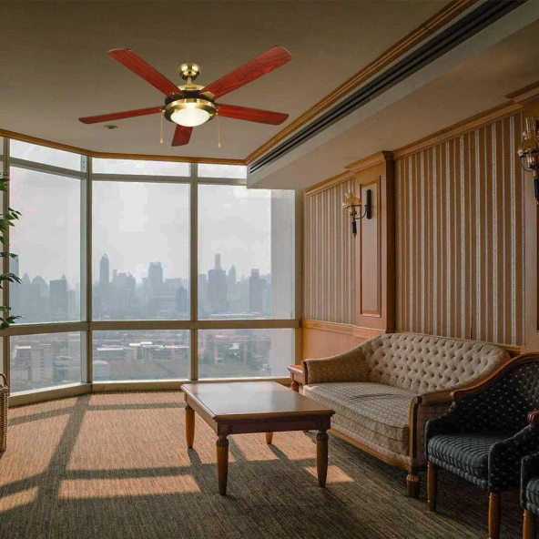 Kaşkar-Taflan D52018 Aydınlatmalı Ahşap Tavan Vantilatörü - 3