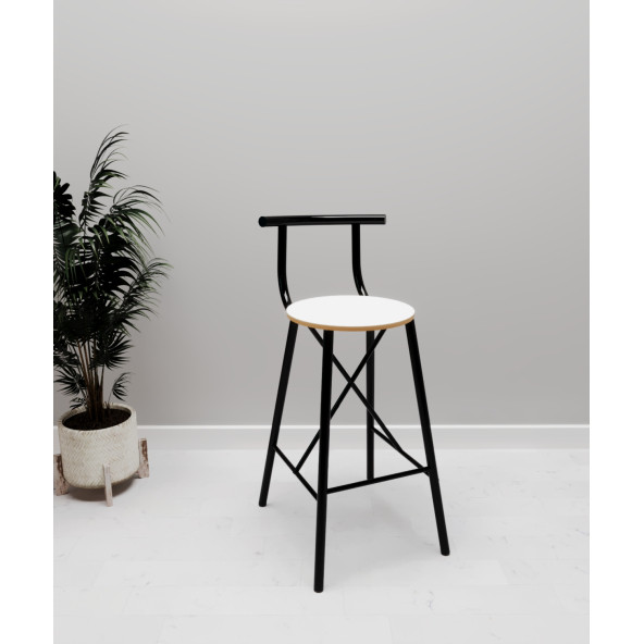 Eportatif Bar Masası Mutfak Oval 2 Kişilik Yemek Masası Beyaz 1244 - Resim 4