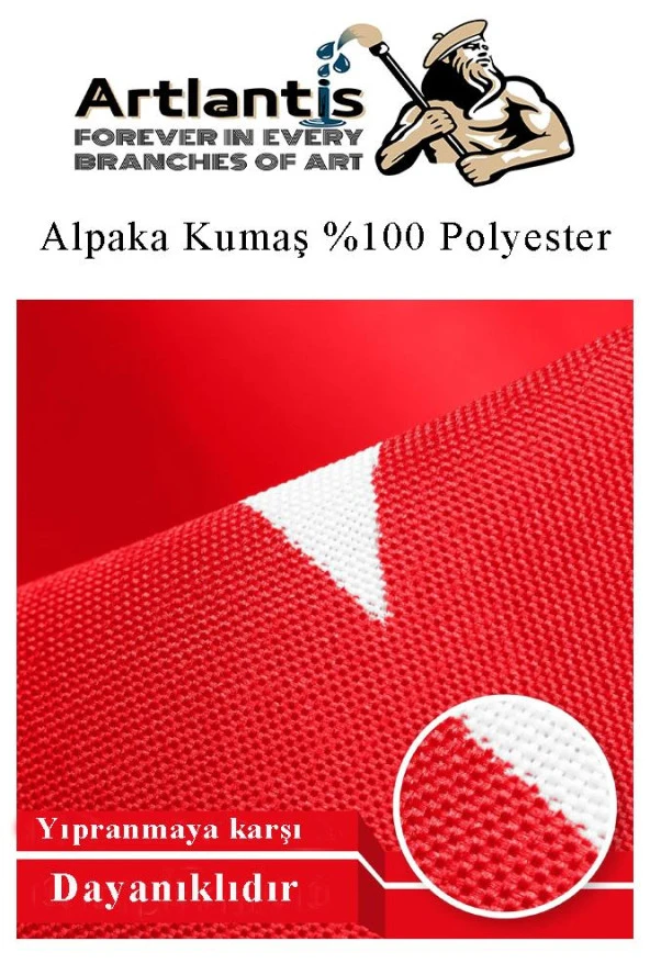 Bayrak 70x105 cm Türk Bayrağı Kumaş 1 Adet Alpaka Kumaş Bez Bayrak Kaliteli Türk Bayrağı Kırmızı Beyaz Bayrak - 2