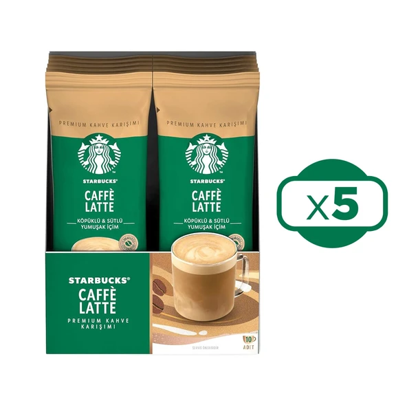 Starbucks Caffe Latte Premium Kahve Karışımı 14 Gr 10 lu x 5 Kutu - 2