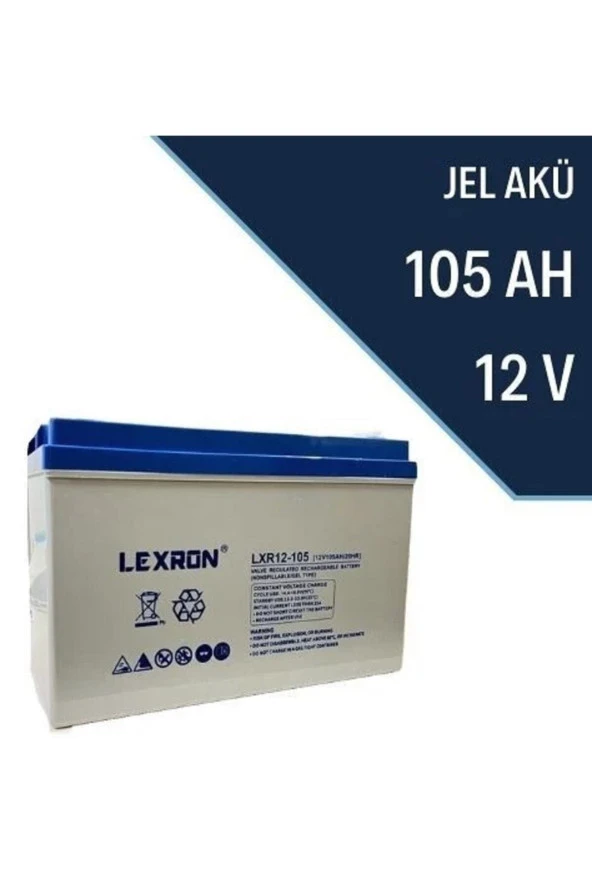 105 Amper 12 Volt Jel Akü - 105 Ah Jel Akü - 1 Adet