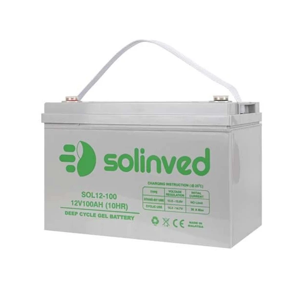100 AH 12 V Carbon Jel Akü  Solinved - 1