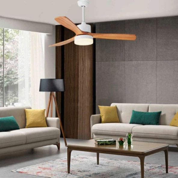 Fancium LED Aydınlatmalı Uzaktan Kumandalı Beyaz Tavan Vantilatörü DKF-301 - 4