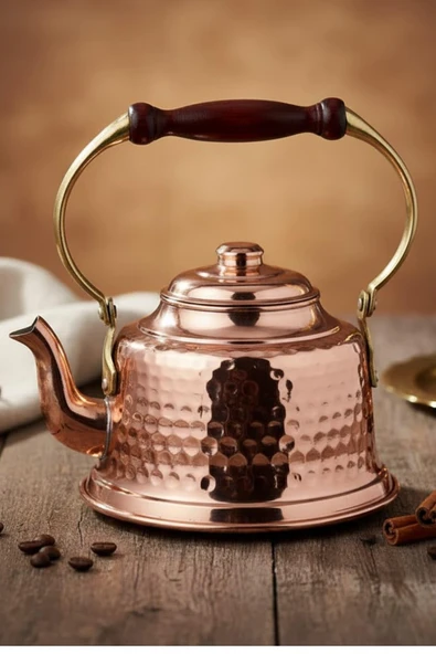 Turna Bakır Maraş Demlik El Dövme Kırmızı Turna1965-1 ürün görseli