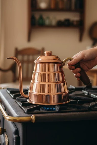 Turna Bakır Tiryaki Demlik Düz Kırmızı Turna1967-1 ürün görseli