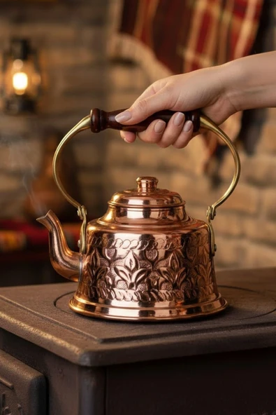 Turna Bakır Maraş Demlik El İşleme Kırmızı Turna1968-1 ürün görseli