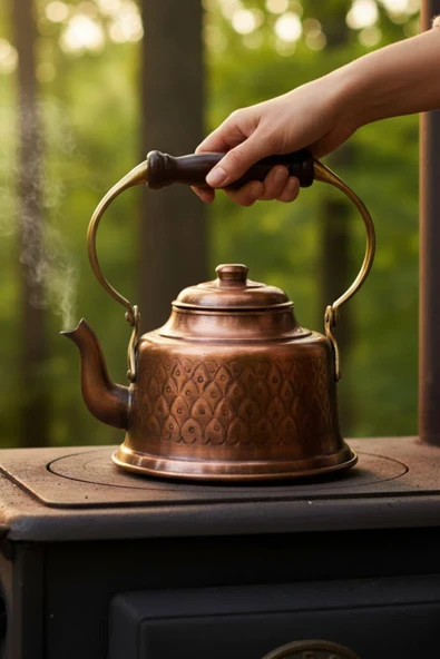 Turna Bakır Maraş Demlik El İşleme Oksit Turna1968-3 ürün görseli