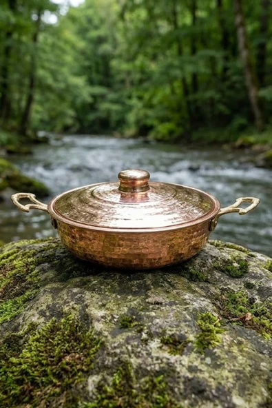 Turna Bakır Emirgan Tava 1 No 14 Cm El Dövme Kırmızı Turna7597-1 ürün görseli 1