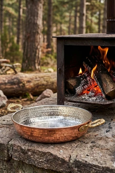 Turna Bakır Soylu Tava 2 No 16 Cm İnce Kırmızı Turna7603-1 ürün görseli 1