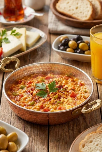 Turna Bakır Soylu Tava 3 No 18 Cm İnce Kırmızı Turna7604-1 ürün görseli