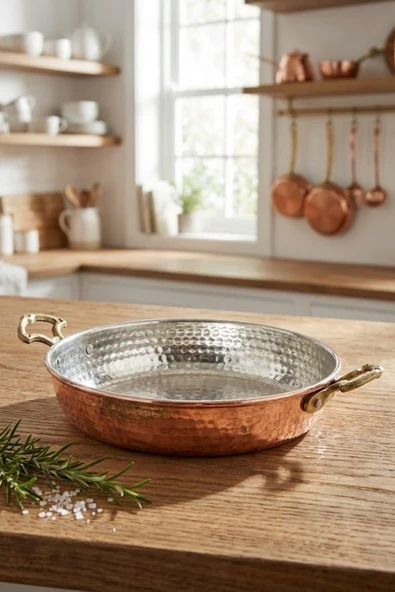 Turna Bakır Soylu Tava 1 No 14 Cm İnce Kırmızı Turna7602-1 ürün görseli 1