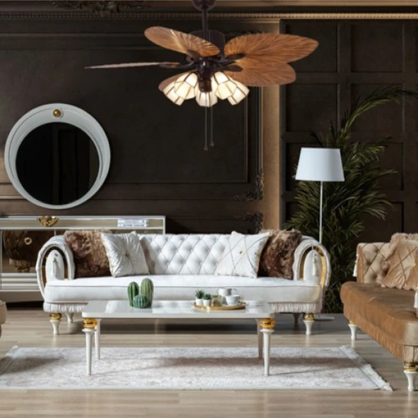 Fancium Aydınlatmalı 5 Kanatlı Kahverengi Tavan Vantilatörü DKF-506 - 3