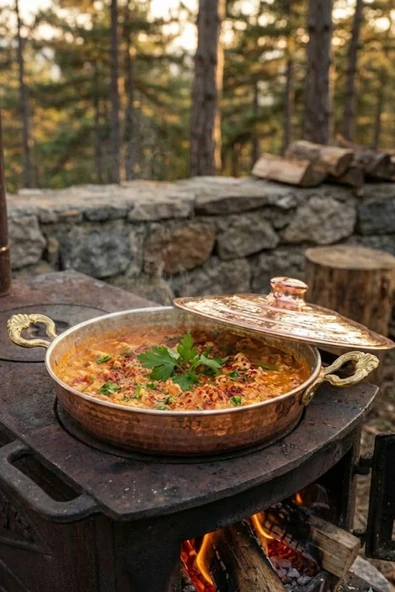 Turna Bakır Emirgan Tava 2 No 16 Cm El Dövme Kırmızı Turna7598-1 ürün görseli 1