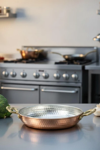 Turna Bakır Acemli Tava 5 No 23 Cm Makine Dövme Kırmızı Turna7561-1 ürün görseli 1