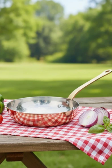 Turna Bakır Şahika Tava 3 No 18 Cm Sadece Taban El Dövme Kırmızı Turna7566-1 - Resim 2