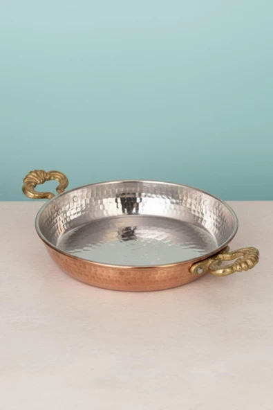 Turna Bakır Soylu Tava 1 No 14 Cm Kalın Kırmızı Turna7550-1 ürün görseli 1