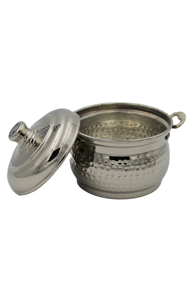 Turna Bakır Mini Güveç Tencere 1 No 12 Cm El Dövme Nikel Turna8174-2 - 3
