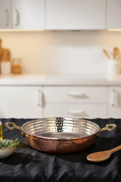 Turna Bakır Soylu Tava 2 No 16 Cm Kalın Kırmızı Turna7551-1 ürün görseli 1