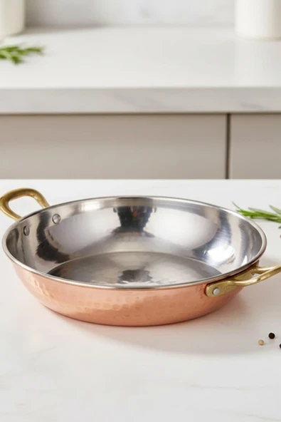 Turna Bakır Çelebi Tava 4 No 20 Cm El Dövme Kırmızı Turna7574-1 ürün görseli 1