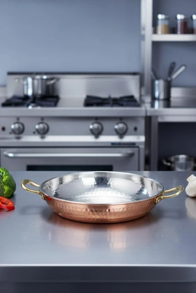 Turna Bakır Çelebi Tava 2 No 16 Cm El Dövme Kırmızı Turna7572-1 ürün görseli 1