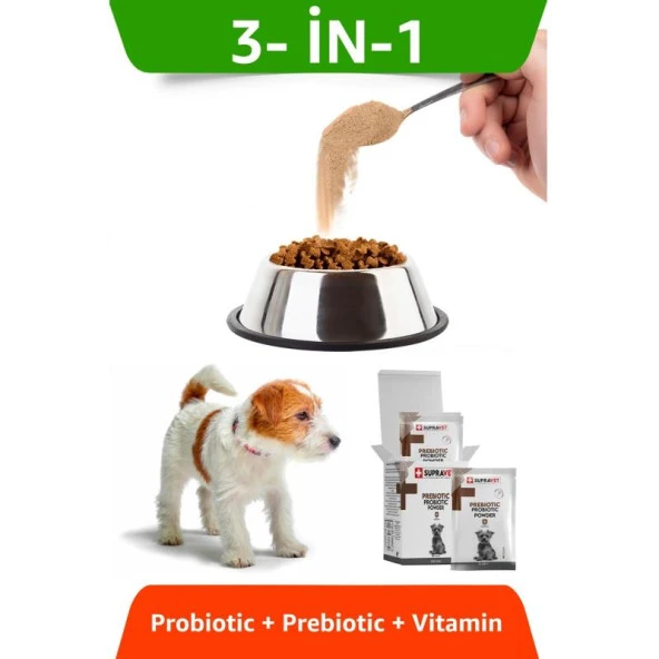 Supravet Köpek Bağışıklık Güçlendirici Toz Probiyotik ve Prebiyotik Takviyesi 30x1,5 gr - 4