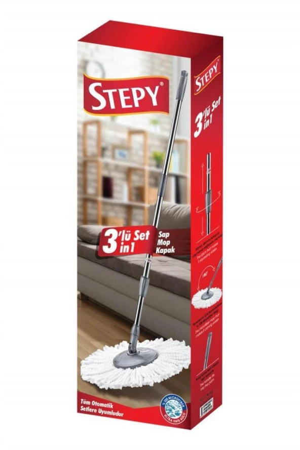 Stepy Yedek Set 3'lü Sap + Mop + Kapak