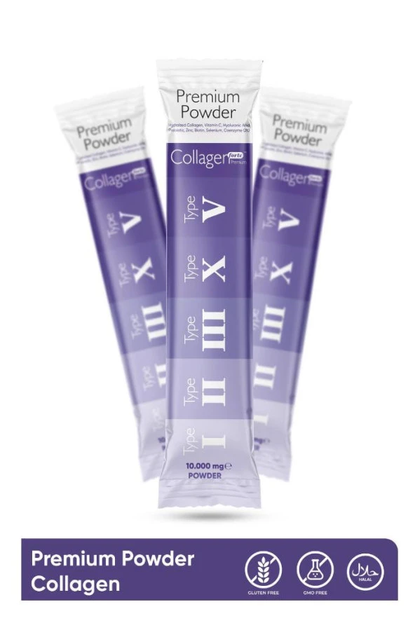 Collagen Forte Premium Powder (TOZ) 5 Tip Kolajen 10.000mg x 30 Şase, Orman Meyveli Aroma - 4
