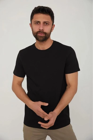 Cazador Erkek Petek Dokulu B.Yaka T-shırt 4154 Siyah ürün görseli 1