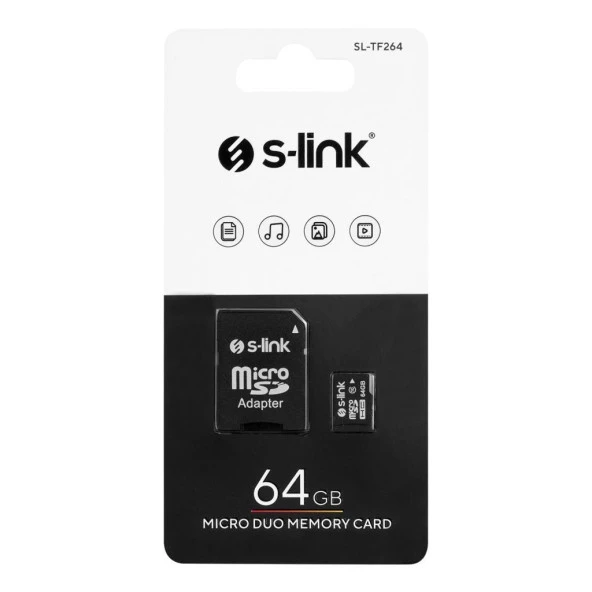 S-link SL-TF264 64 GB Class10 Adaptörlü Micro SD Kart Bellek - 2