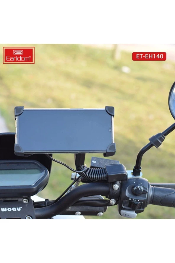 Motosiklet İçin Ayarlanabilir Telefon Tutucu - Siyah