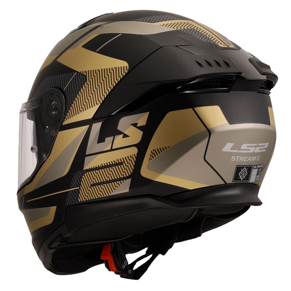 LS2 STREAM 2 ROAD MAT SİYAH-GOLD-GRİ KASK - Resim 4