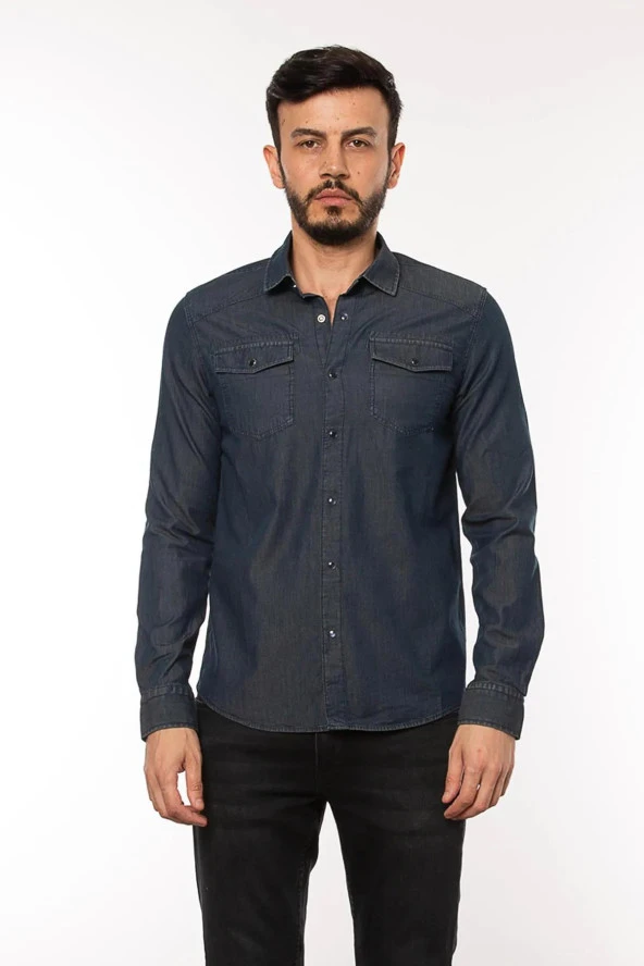 Cazador Erkek Kot Gömlek CAZ 2705 Lacivert
