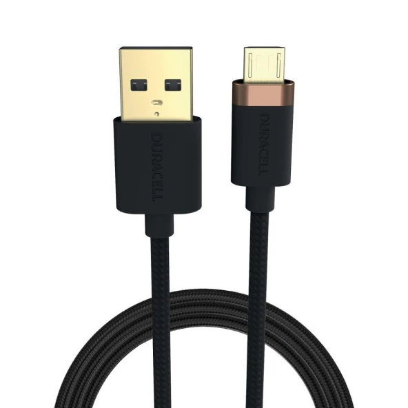Duracell 1m USB-A to Micro USB Örgülü Şarj Kablosu - Siyah - 2