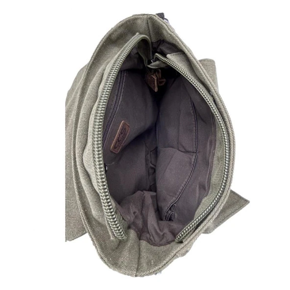 Ççs 31461 Kanvas Postacı Omuz Çantası Yeşil - Resim 4