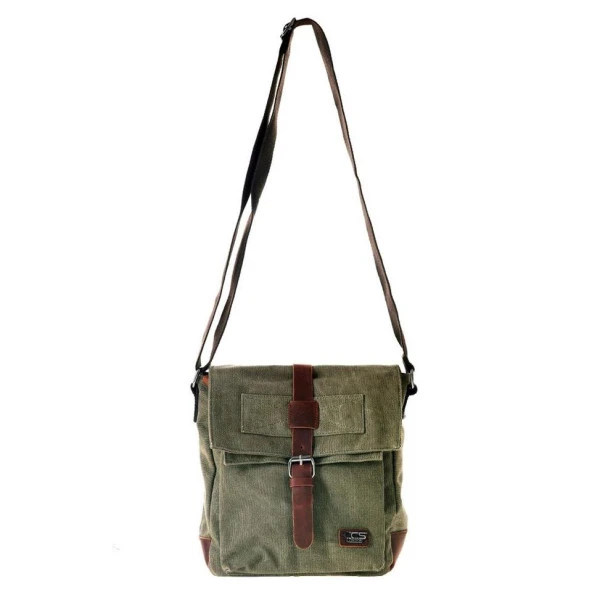 Ççs 31461 Kanvas Postacı Omuz Çantası Yeşil - Resim 5