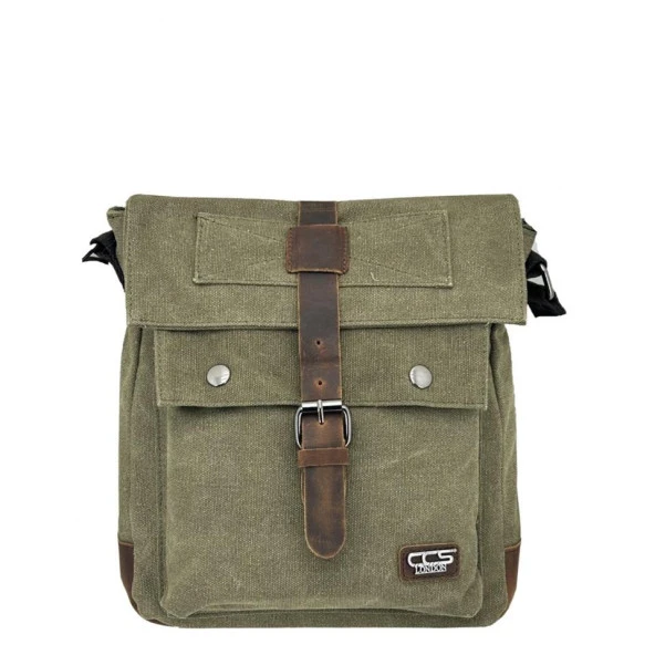 Ççs 31461 Kanvas Postacı Omuz Çantası Yeşil - Resim 6