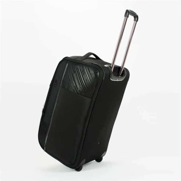 Ççs London Orta Boy 00676 Kumaş Valiz El Çantası Siyah - Resim 6