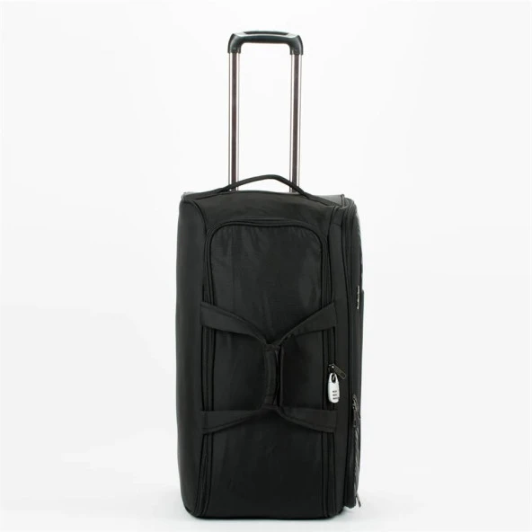 Ççs London Orta Boy 00676 Kumaş Valiz El Çantası Siyah - Resim 7