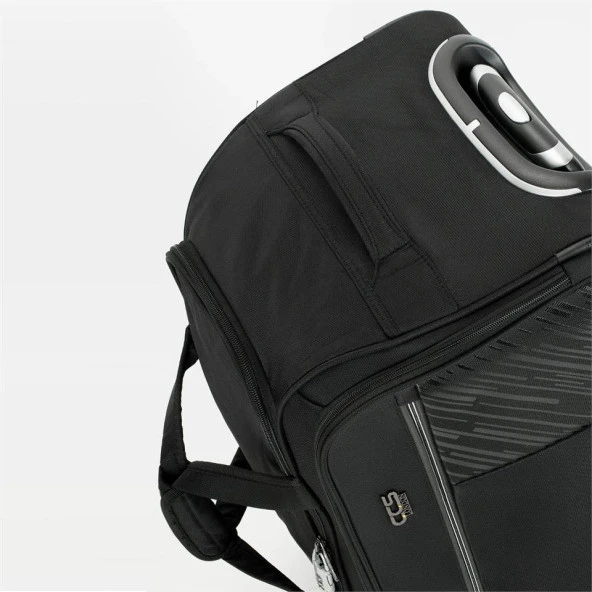 Ççs London Orta Boy 00676 Kumaş Valiz El Çantası Siyah - Resim 8