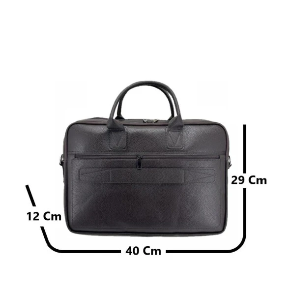 Ççs London 71452 Vegan Deri Laptop Evrak Çantası 15 İnç Kahve - 2