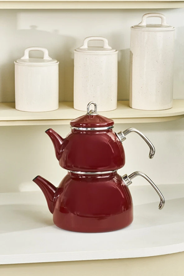 Erva Emaye İndüksiyon Tabanlı Çaydanlık Krem - 5