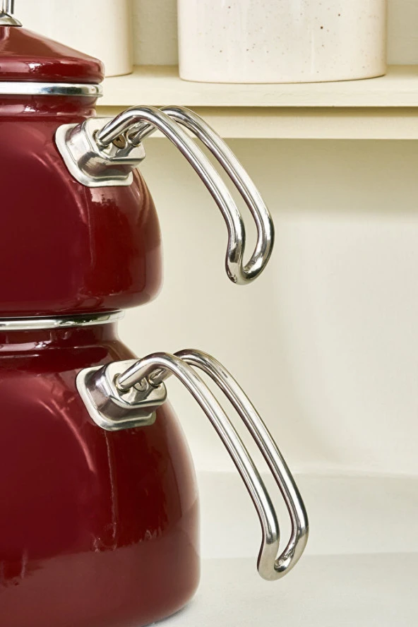 Erva Emaye İndüksiyon Tabanlı Çaydanlık Krem - 7